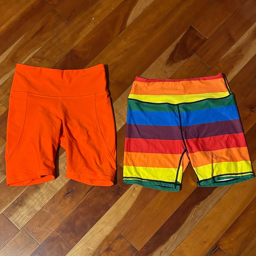 Old Navy Orange and Rainbow Athletic Shorts